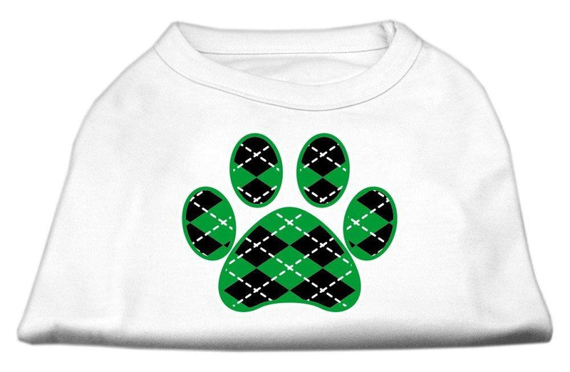 [Australia] - Mirage Pet Products Argyle Paw Green Screen Print Shirt White XXL (18) 