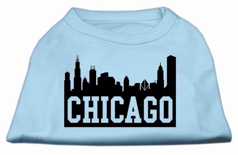 [Australia] - Mirage Pet Products 18-Inch Chicago Skyline Screen Print Shirt for Pets, XX-Large, Baby Blue 