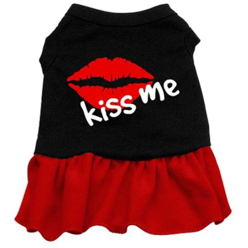 [Australia] - Mirage Pet Products 16-Inch Kiss Me Dress X-Large Black with Red 