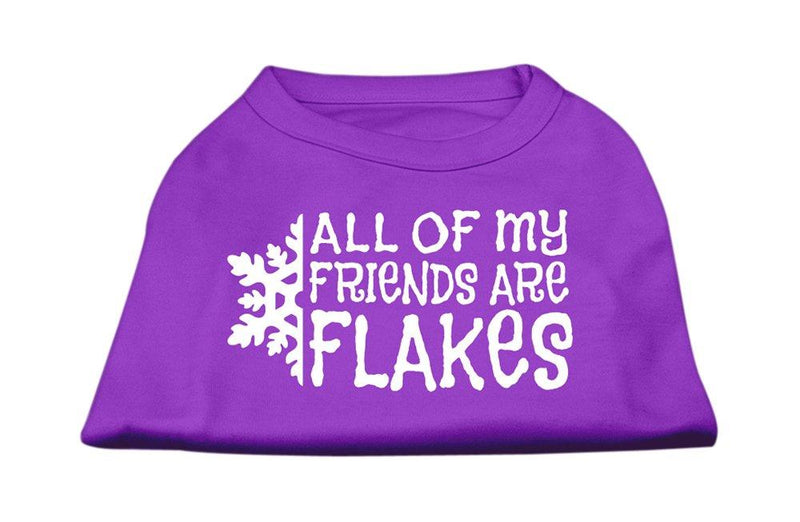 [Australia] - Mirage Pet Products 16-Inch All My Friends are Flakes Screen Print Shirts for Pets, X-Large, Purple 