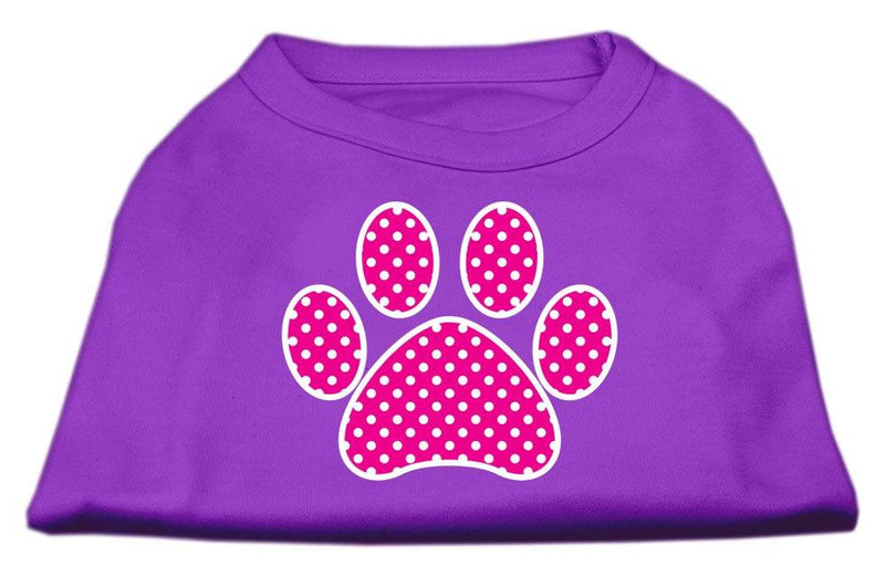 [Australia] - Mirage Pet Products Pink Swiss Dot Paw Screen Print Shirt Purple XXL (18) 