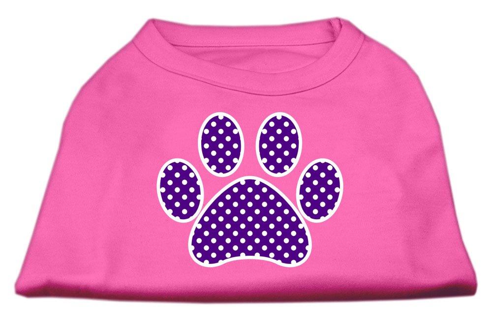 [Australia] - Mirage Pet Products Purple Swiss Dot Paw Screen Print Shirt Bright Pink XS (8) 