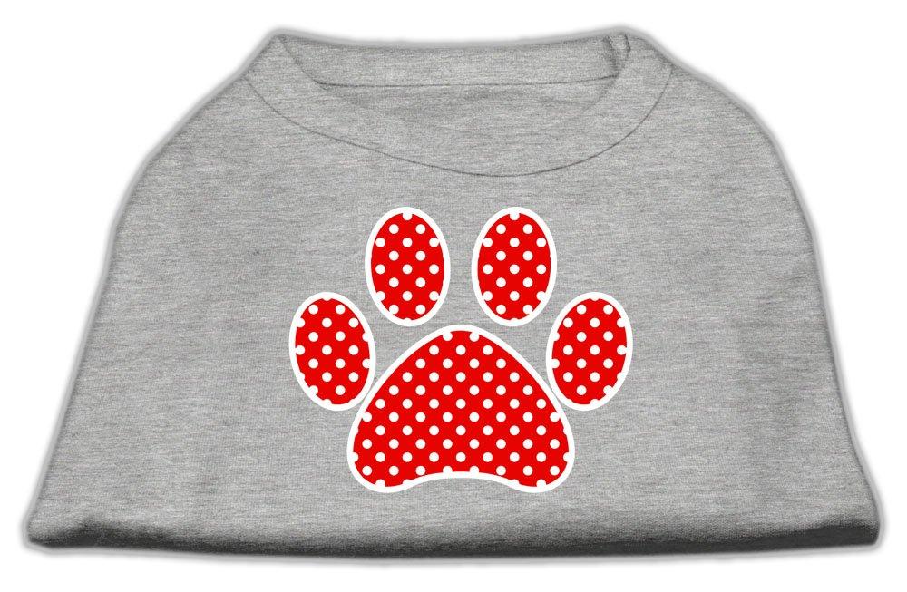 [Australia] - Mirage Pet Products Red Swiss Dot Paw Screen Print Shirt Grey Lg (14) 