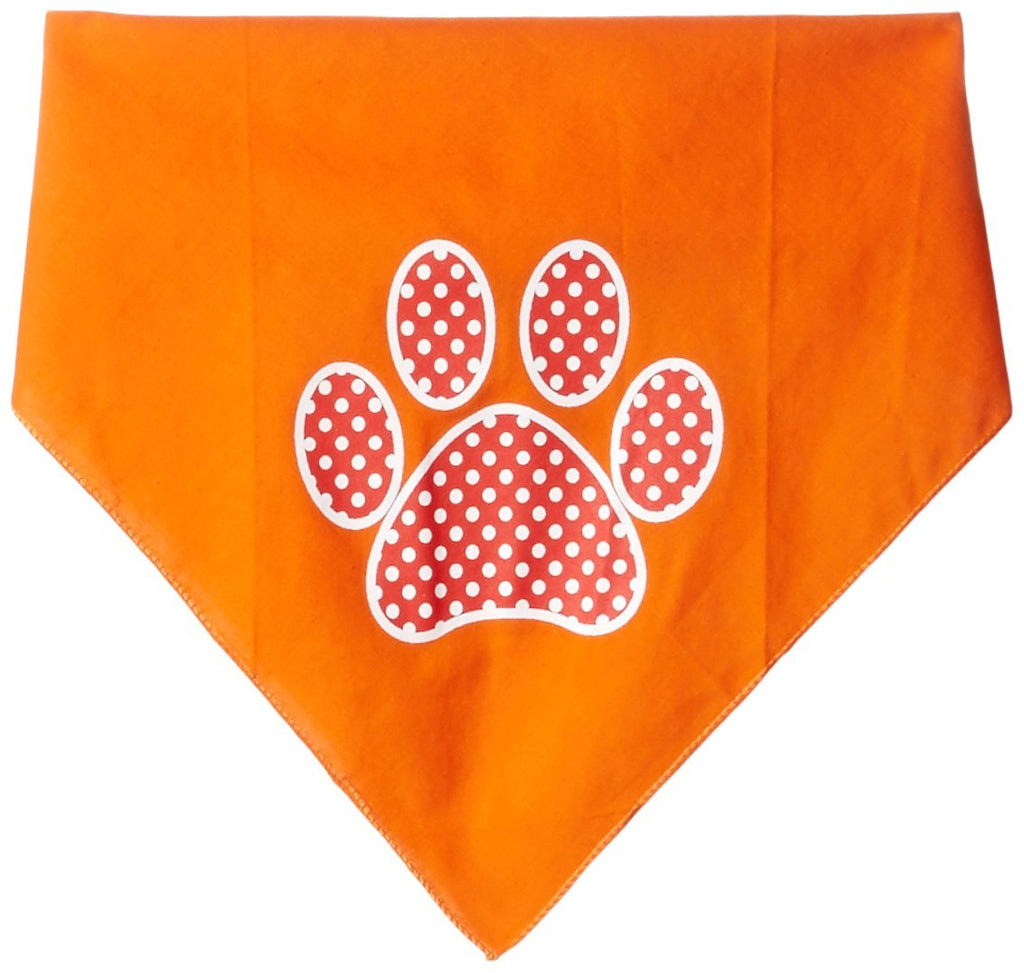 Red Swiss Dot Paw Screen Print Dog Bandanas Not Applicable Orange - PawsPlanet Australia