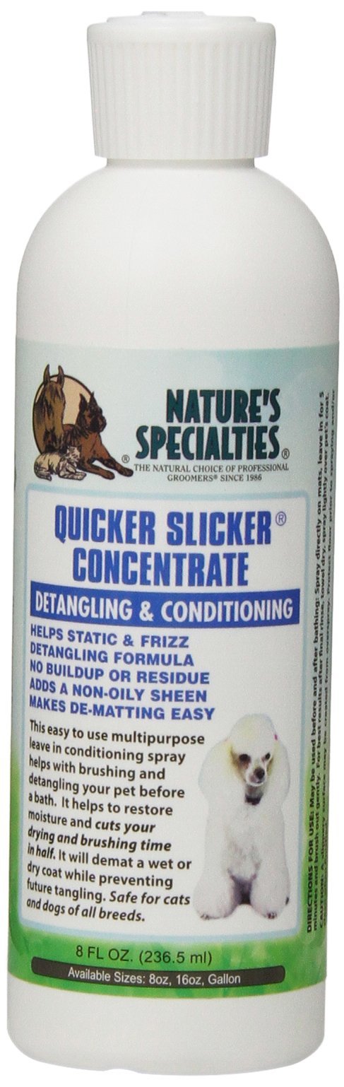 [Australia] - Nature's Specialties Quicker Slicker Concentrate Conditioner for Dogs Cats, Non-Toxic Biodegradeable, 8oz (SLIKC8) 