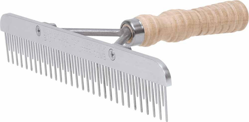 [Australia] - Weaver Leather Blunt Tooth Comb with Wood Handle and Stainless Steel Replacement Blade Blunt Tooth Fluffer 
