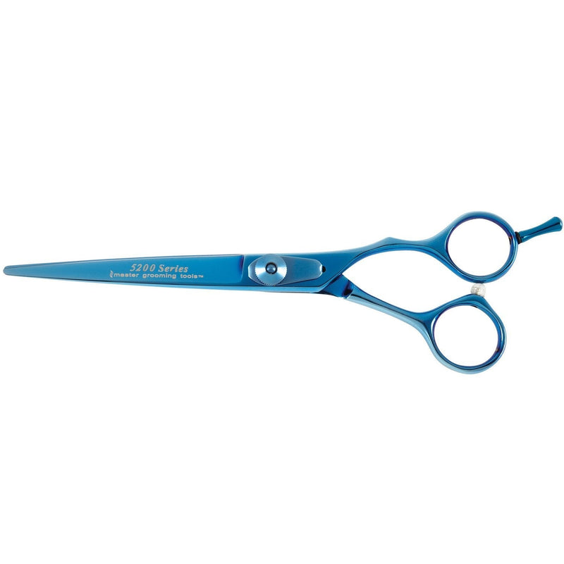 [Australia] - Master Grooming Tools 5200 Blue Titanium Shears — High-Performance Shears for Grooming Dogs - Straight, 6½" 
