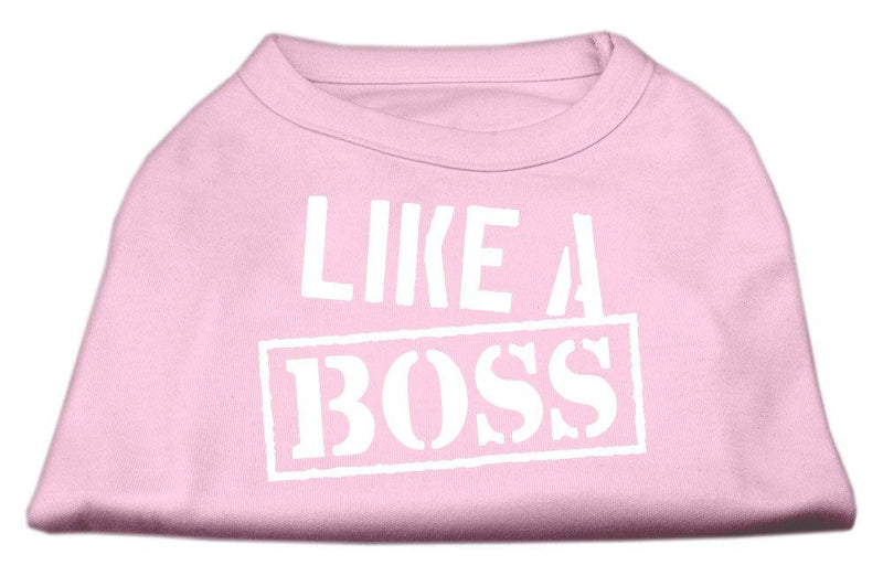Mirage Pet Products Like a Boss Screen Print Shirt Light Pink XXL (18) - PawsPlanet Australia