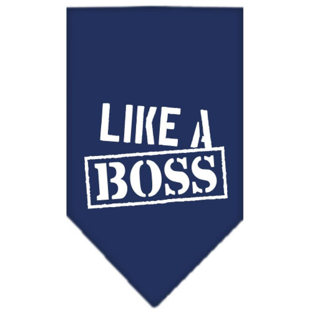 Mirage Pet Products Like a Boss Screen Print Bandana for Pets, Small, Navy Blue - PawsPlanet Australia