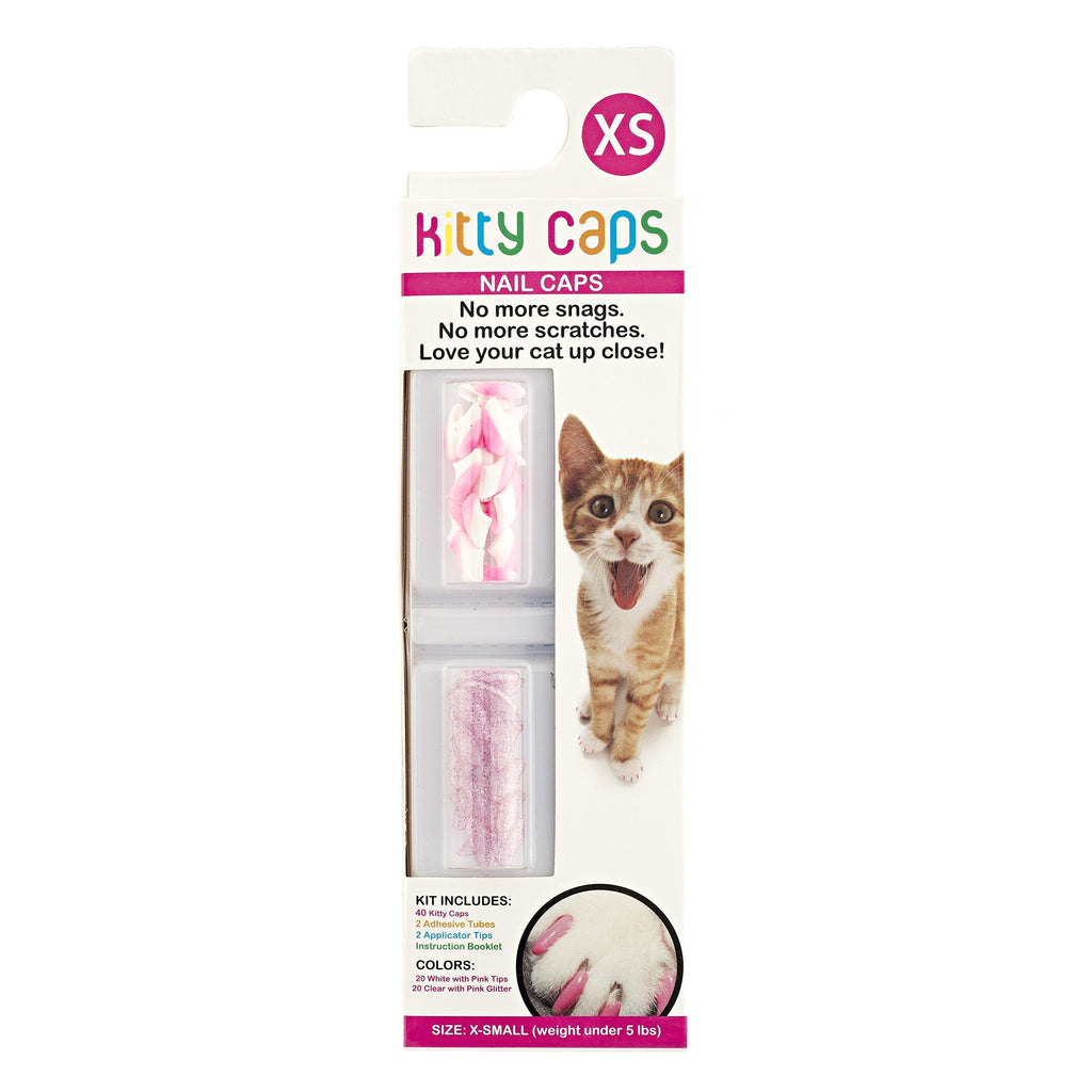 Kitty Caps Nail Caps for Cats in Assorted Fun & Fashion Colors | Safe Alternative to Declawing for Cats | Stops Snags and Scratches | Available in Multiple Sizes for All Cats | 40 Nail Caps for 2 Full Applications X-Small (Under 5 lbs) - PawsPlanet Australia