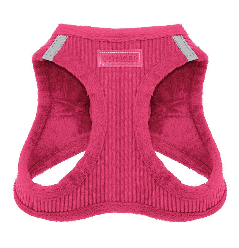 [Australia] - Voyager Step-in Plush Dog Harness - Soft Plush, Step in Vest Harness for Small and Medium Dogs by Best Pet Supplies Small (Chest: 14.5" - 17") Fuchsia Corduroy 