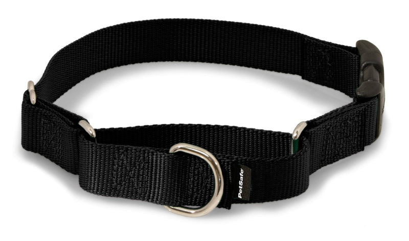 [Australia] - PetSafe Martingale Dog Collar with Quick Snap Buckle SMALL (NYLON WIDTH 3/4") BLACK 