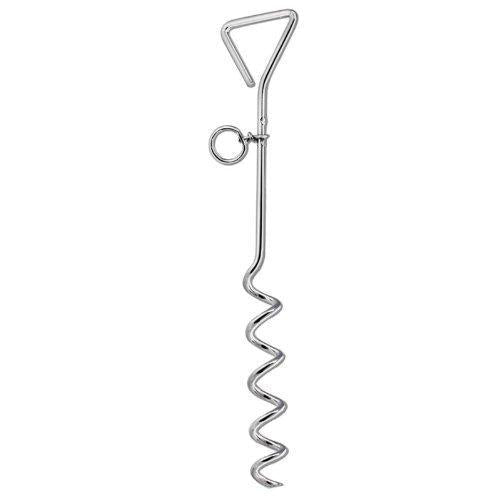 [Australia] - Easy-In 18 Dog Tie-Out Stake - Heavy Duty Steel - Chrome Finish by ProTool 