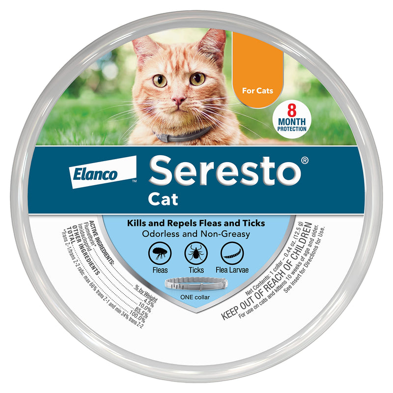 Seresto 2-Pack Flea and Tick Collar for Cats, 8-Month Cat Flea Collars 1-Pack Cat Only - PawsPlanet Australia