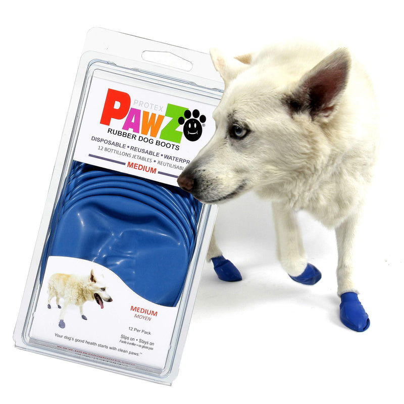 [Australia] - PawZ Color Dog Boots (Medium) | Dog Paw Protection with Dog Rubber Booties | Dog Booties for Winter, Rain and Pavement Heat | Waterproof Dog Shoes for Clean Paws 