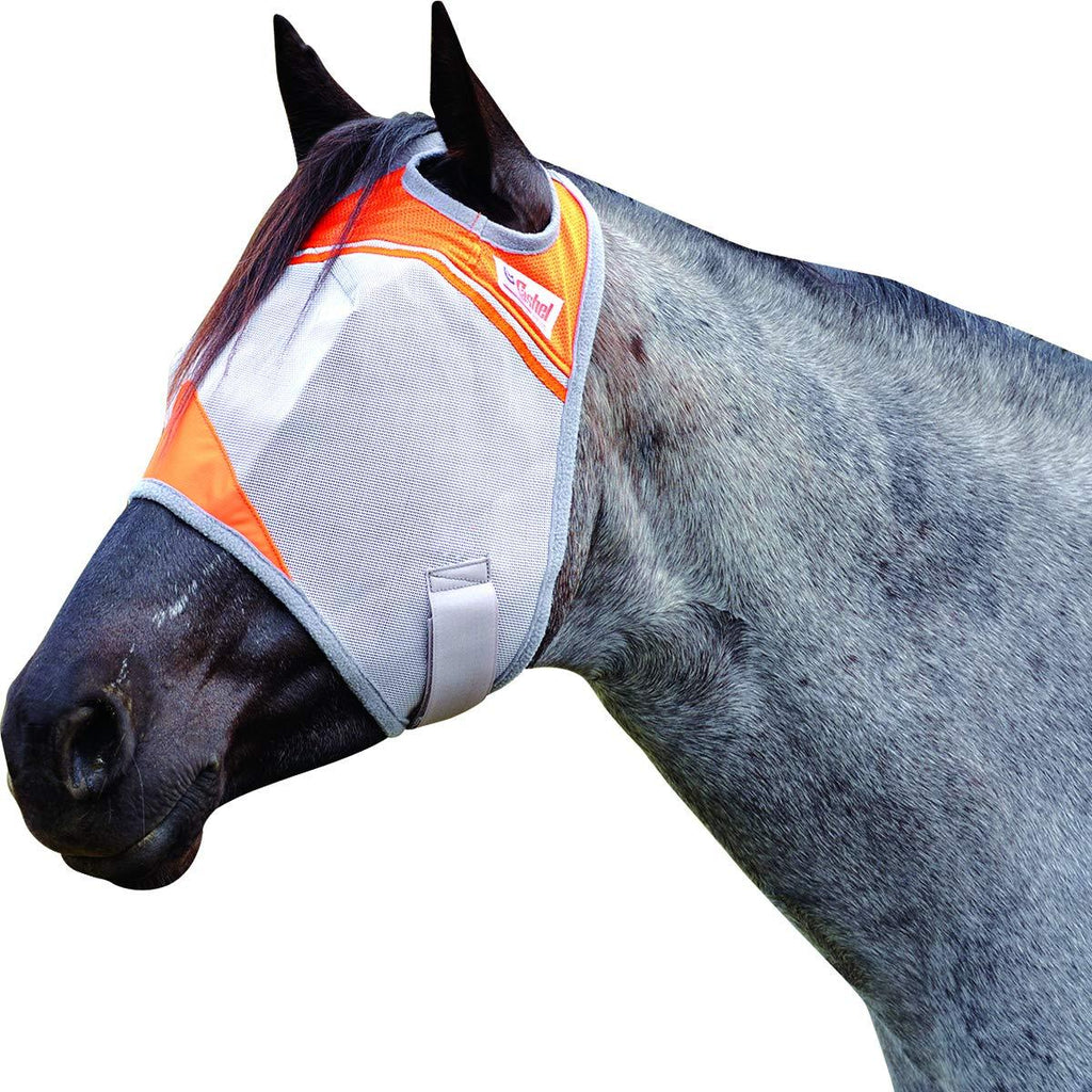 Cashel Crusader Standard Fly Mask with Orange Trim, Animal Rescue Benefit - Size: Arab/Cob/Small Quarter Horse Medium Arabian - PawsPlanet Australia