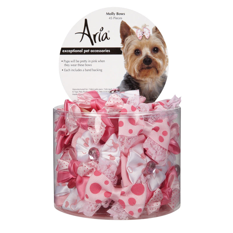 [Australia] - Aria Molly Bows for Dogs, 45-Piece Canisters 