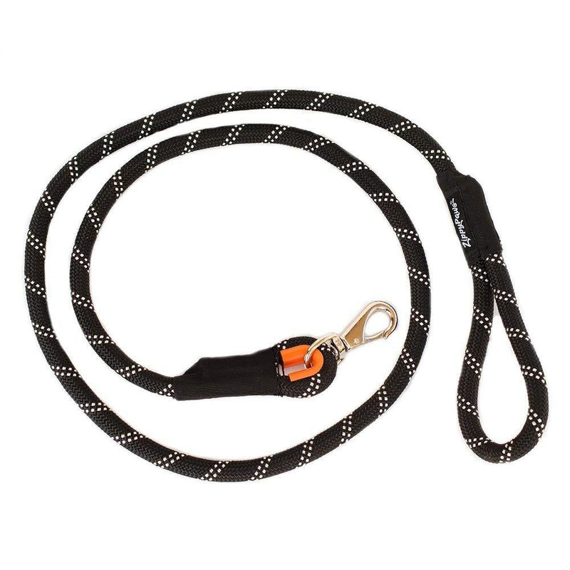 [Australia] - ZippyPaws - Climbers Dog Leash - Tough Climbing Rope Dog Leash - 2/3 Inch Thick 6-Feet Black 