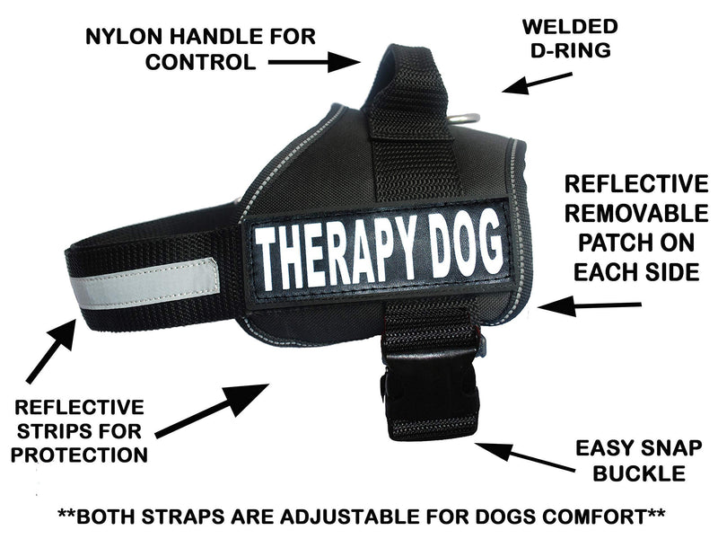 [Australia] - Therapy Dog Harness Service Working Vest Jacket,Purchase Comes with 2 Therapy Dog Reflective Removable Patches. Please Measure Dog Before Ordering. Girth 24-31" Black 