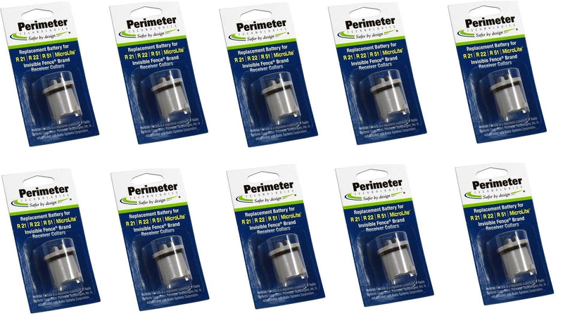 [Australia] - Ten Pack Dog Fence Batteries for Invisible Fence R21 & Microlite Receiver Collars by Perimeter Technologies 