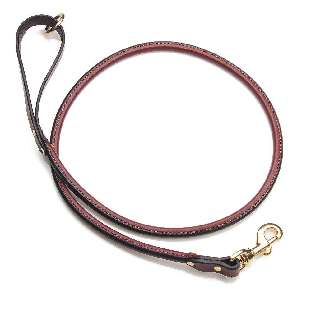 [Australia] - Mendota Products ME10472 Pet Leather Rolled Snap Lead Leash, 3/4" x 6', Chestnut 