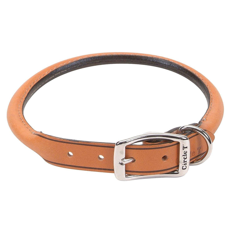 [Australia] - Coastal Pet Products Circle T Oak Tanned Leather Round Dog Collar, 1" x 24", Tan 