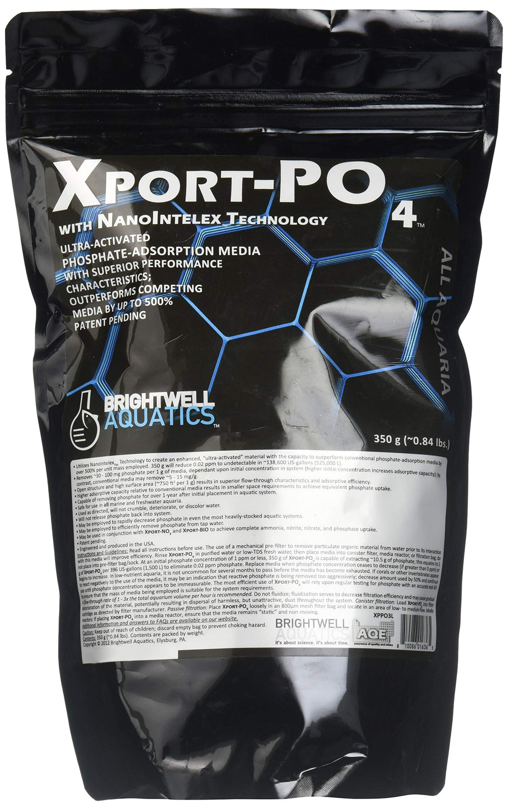 [Australia] - Brightwell Aquatics Xport PO4, ultra-activated phosphate-adsorption media with superior performance characteristics, 350g (12.3oz) 