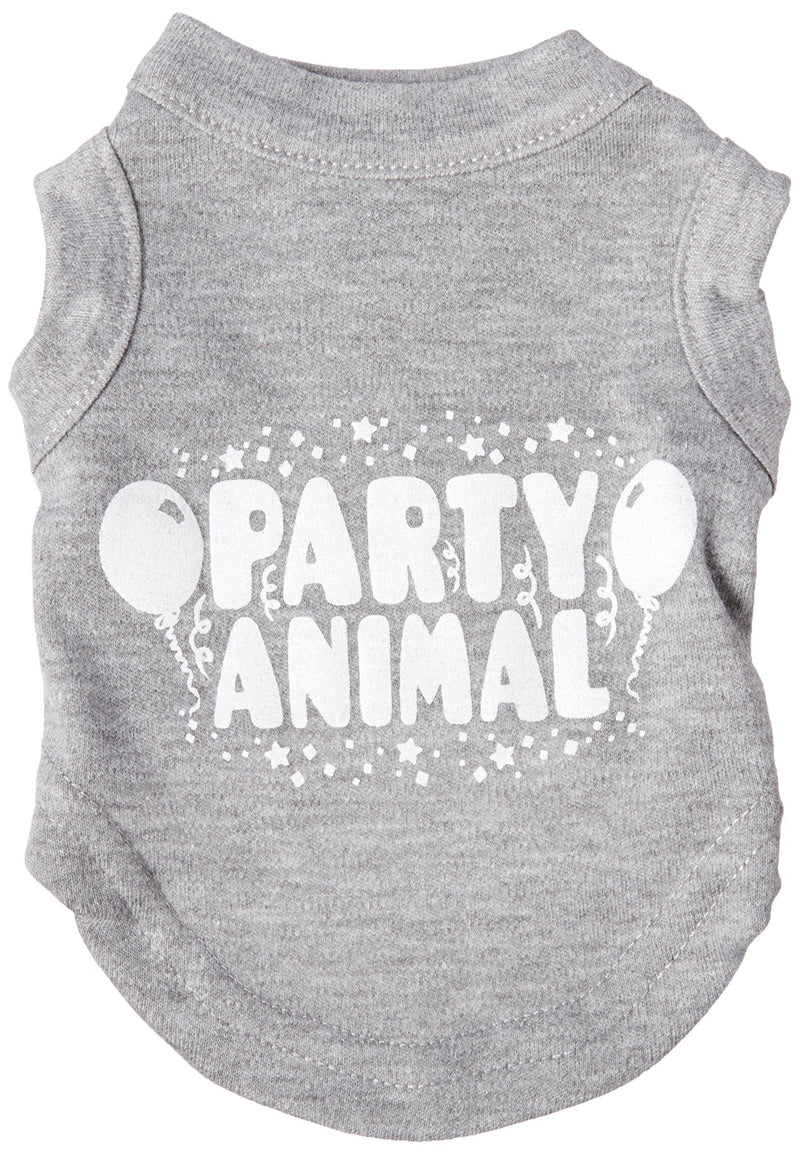 [Australia] - Mirage Pet Products Party Animal Screen Print Shirt Grey XS (8) 