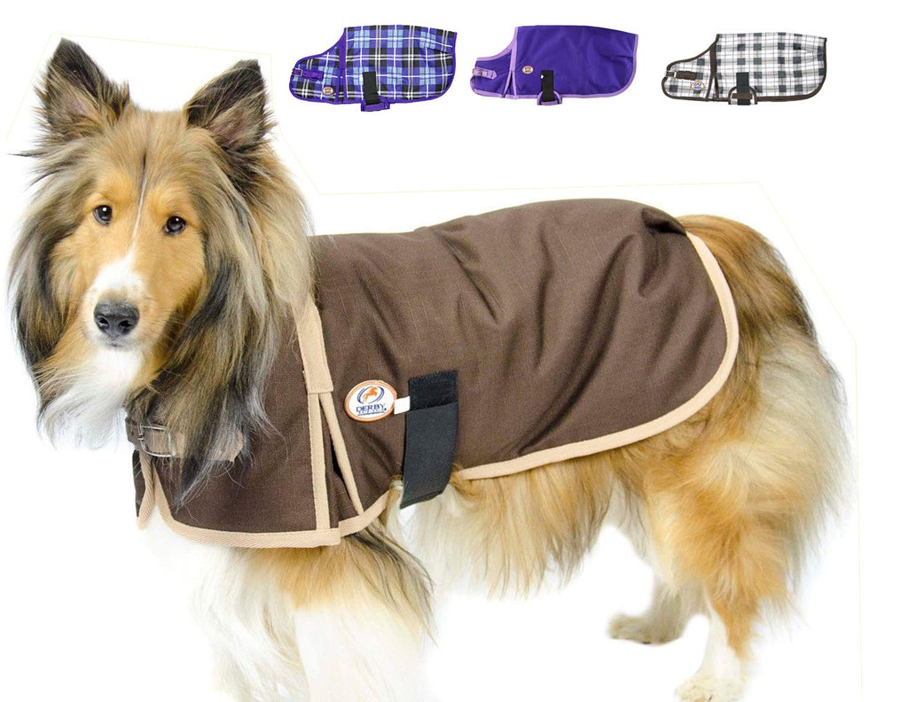 DERBY ORIGINALS HORSE-TOUGH 1200D WATERPROOF RIPSTOP NYLON WINTER DOG COAT WITH TWO YEAR WARRANTY Chocolate 22" - PawsPlanet Australia