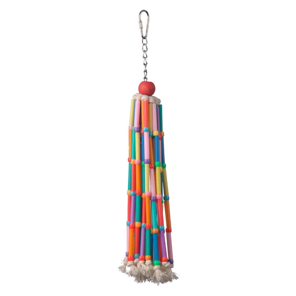 [Australia] - Super Bird SB708 Colorful Cotton Rope Wind Chimes Bird Toy with Ringing Bell, Medium Size, 13” x 2” x 2” One Pack (1) 