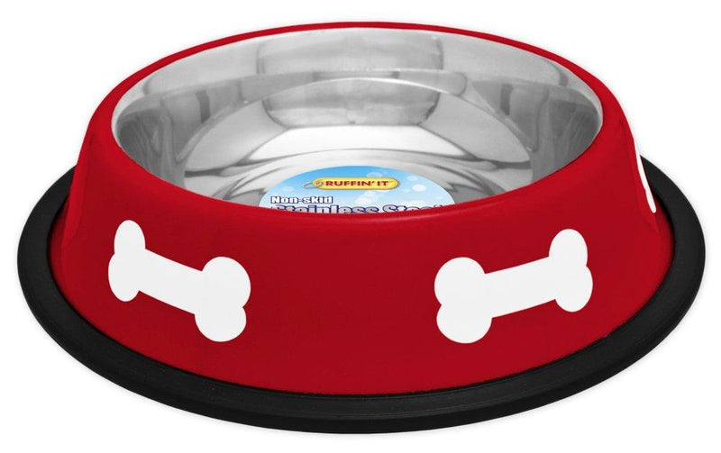 [Australia] - Ruffin' It Fashion Steel Bowl 16oz Red/White 