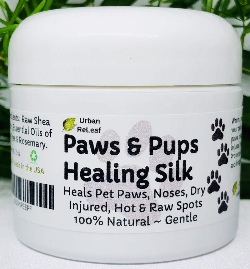 Urban ReLeaf Paws & Pups Healing Silk! Heal, Protect Pets, Dry, Injured, Hot & Raw Spots. Gentle 100% Natural Dog Salve! Vitamin Shea. Earth's finest ingredients. Softens skin & fur! Walk Rescue - PawsPlanet Australia