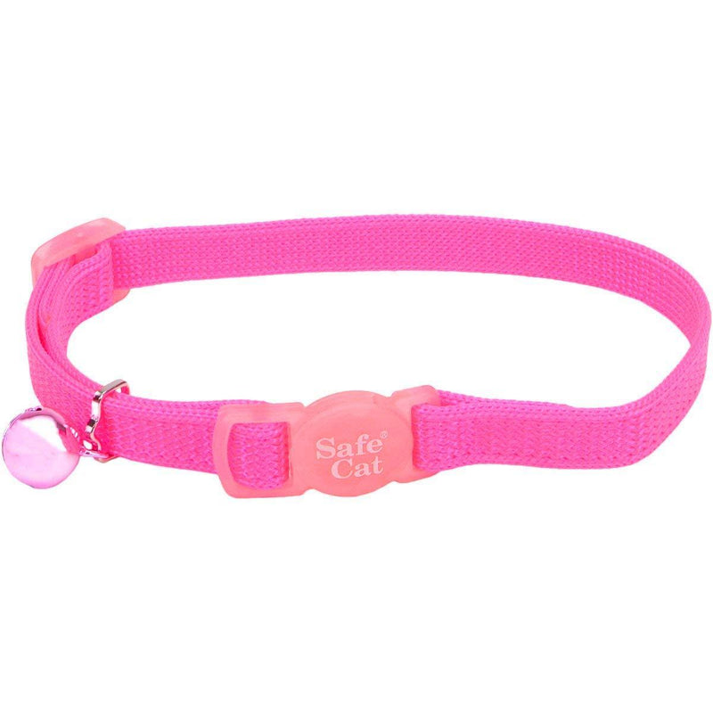 [Australia] - Coastal Pet Safe Cat Adjustable Snag-Proof Breakaway Collar with Bell, Neon Pink, Girth Size 8" to 12" 