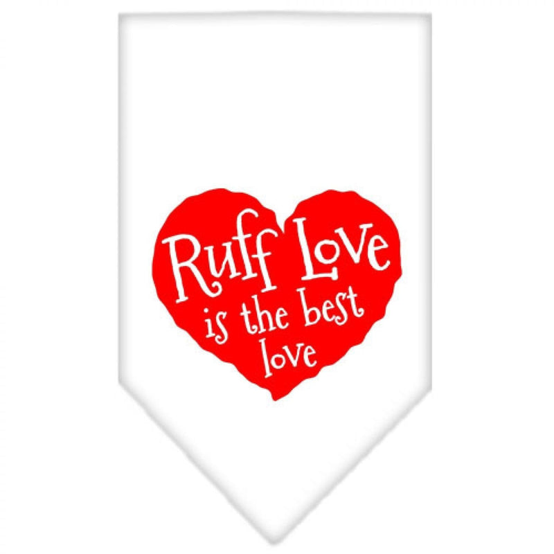 [Australia] - Ruff Love Screen Print Dog Bandanas Large White 