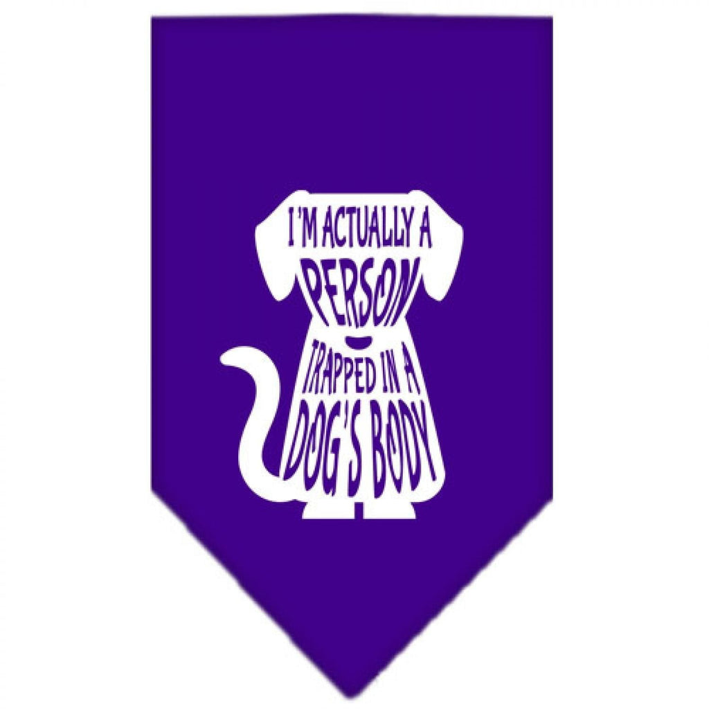 [Australia] - Mirage Pet Products Trapped Screen Print Bandana for Pets, Large, Purple 