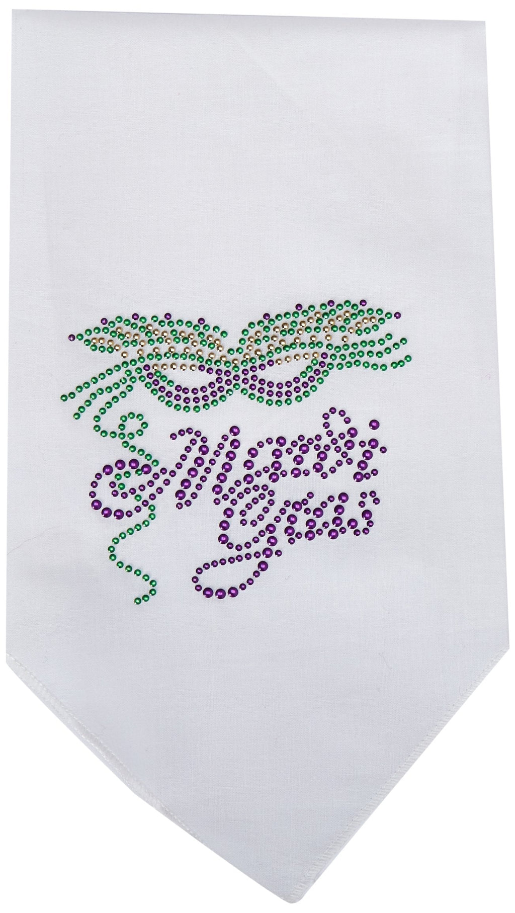 Mirage Pet Products Mardi Gras Rhinestone Bandana, Large, White - PawsPlanet Australia