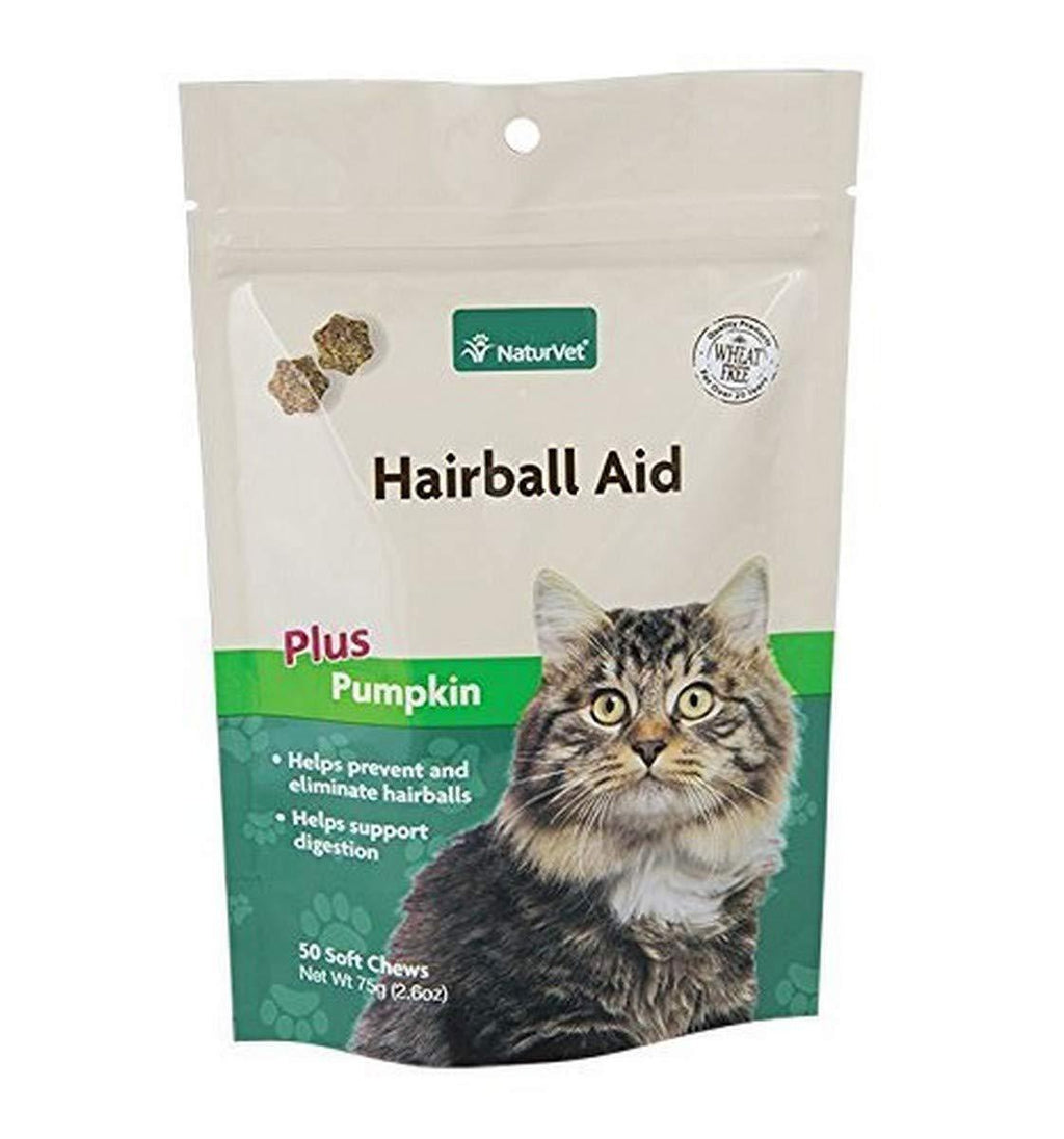 NaturVet 50 Count Hairball Plus Vitamin Soft Chew for Cats - PawsPlanet Australia