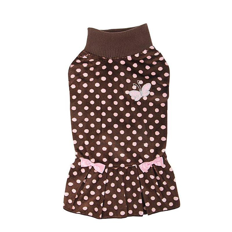 [Australia] - CATSPIA Rachel 1-Piece Round Neck Dress for Cats and Small Animals Large Brown 