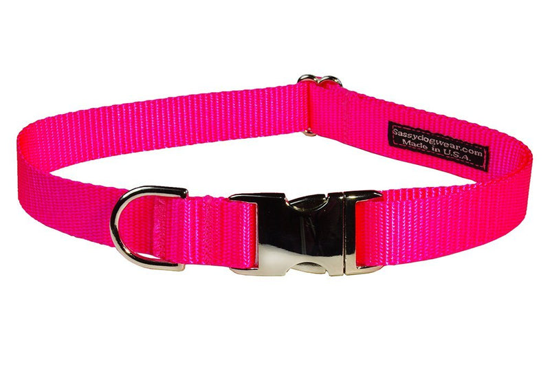 [Australia] - Sassy Dog Wear Adjustable Dog Collar m Neon pink 