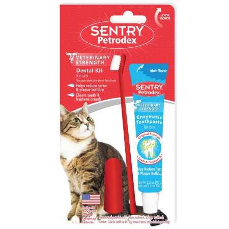 Petrodex Dental Kit for Cats, Malt Flavor Toothpaste, 2.5 Oz - PawsPlanet Australia