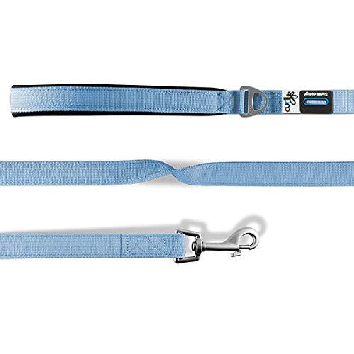 [Australia] - Curli Basic Leash for Small Dogs Comfortable Padded Handle Strong and Durable Leash with Dog Waste Bag Holder 4.6ft Long Light Blue 140 x 2 cm 