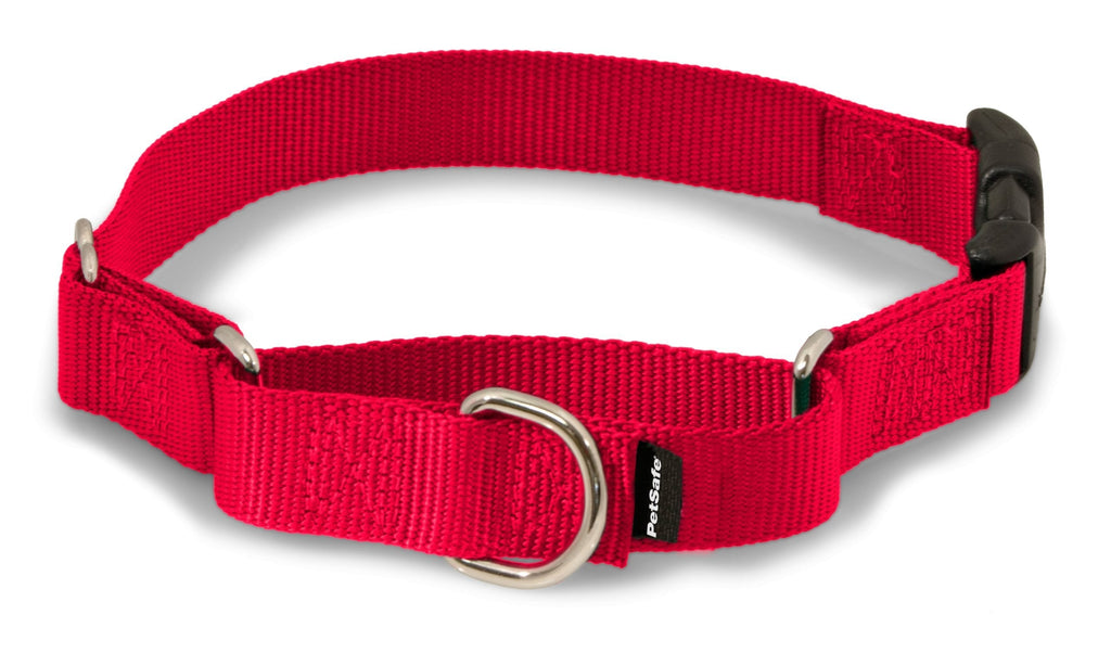 [Australia] - PetSafe Martingale Dog Collar with Quick Snap Buckle MEDIUM (NYLON WIDTH 3/4") RED 