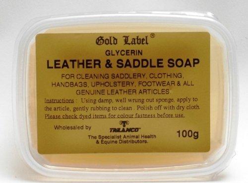 Gold Label Saddle Soap, 100g - Glycerin soap to use for cleaning saddles, clothing, handbags, upholstery, footwear and all genuine leather products. - PawsPlanet Australia