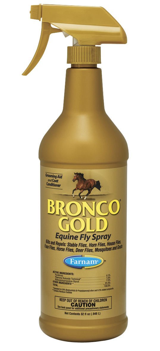 Bronco Gold Equine Fly Spray 32oz Kills Repells Insects Horses Dogs Safe - PawsPlanet Australia