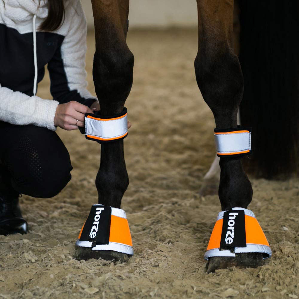 [Australia] - Horze Reflective Leg Straps Orange Petite 