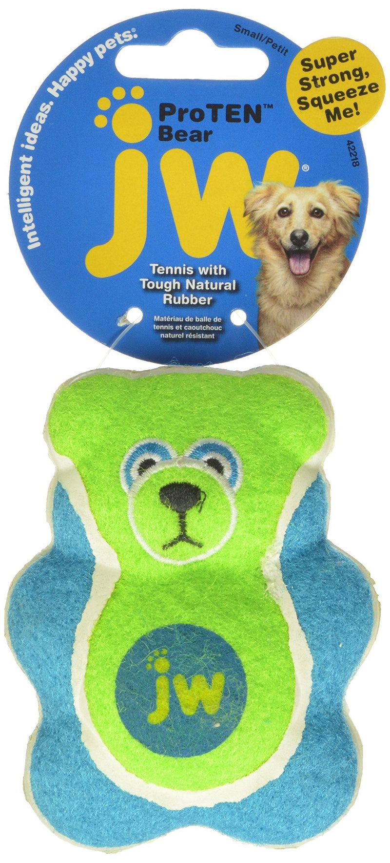 [Australia] - JW Pet Company 42218 Proten Bear Toy for Pets, Small, Assorted Colors (Green/Pink or Green/Blue) 