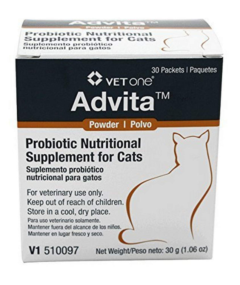 VetOne Advita Powder Probiotic Nutritional Supplement for Cats 1 Pack, 30 Packets - PawsPlanet Australia