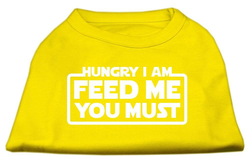[Australia] - Mirage Pet Products Hungry I Am Screen Print Shirt Yellow Lg (14) 
