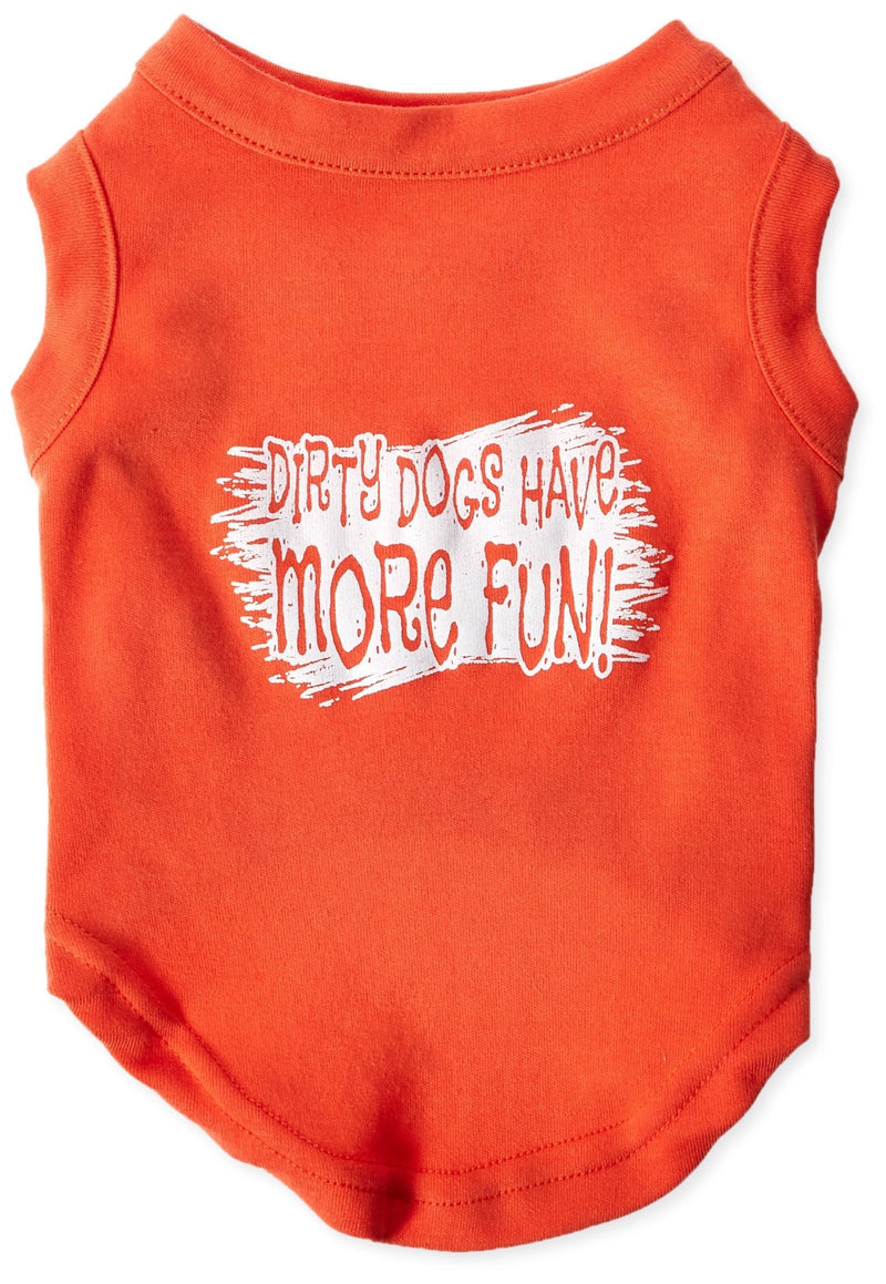 Mirage Pet Products Dirty Dogs Screen Print Shirt Orange Med (12) - PawsPlanet Australia