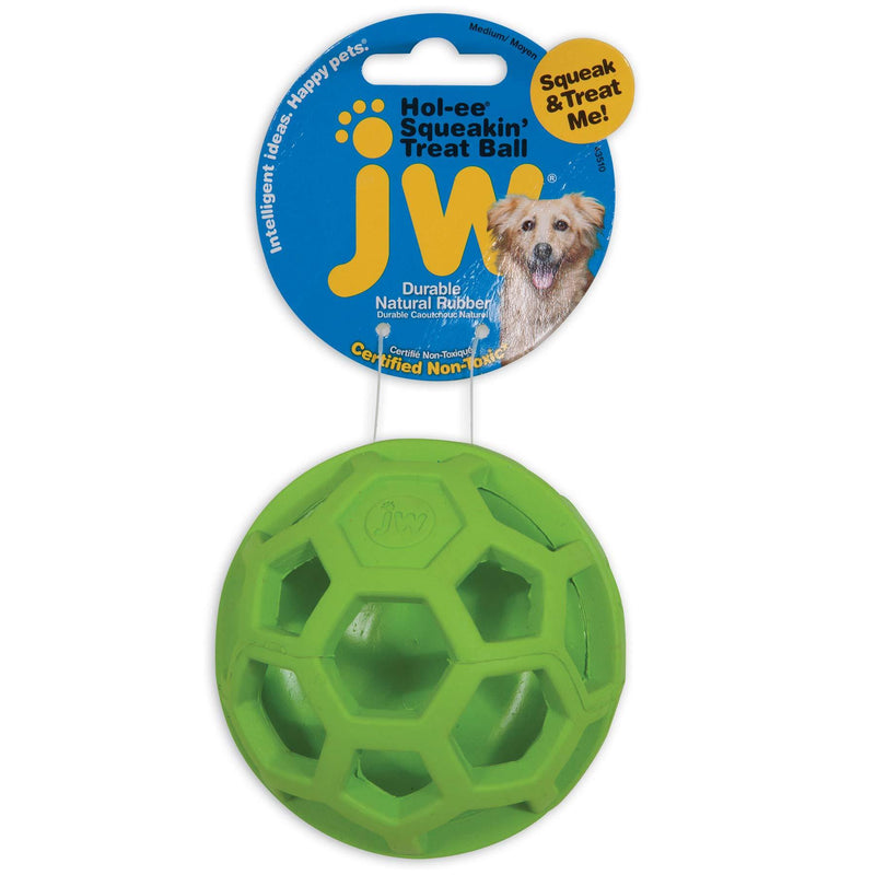 [Australia] - JW Pet Company 43510 Treat N Squeak Toy for Pets, Assorted (Red/Green/ Blue) 